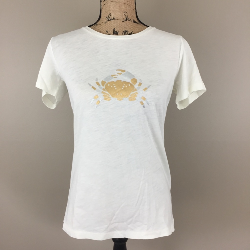 J Crew Factory Metallic Crab Collectors Shirt, S